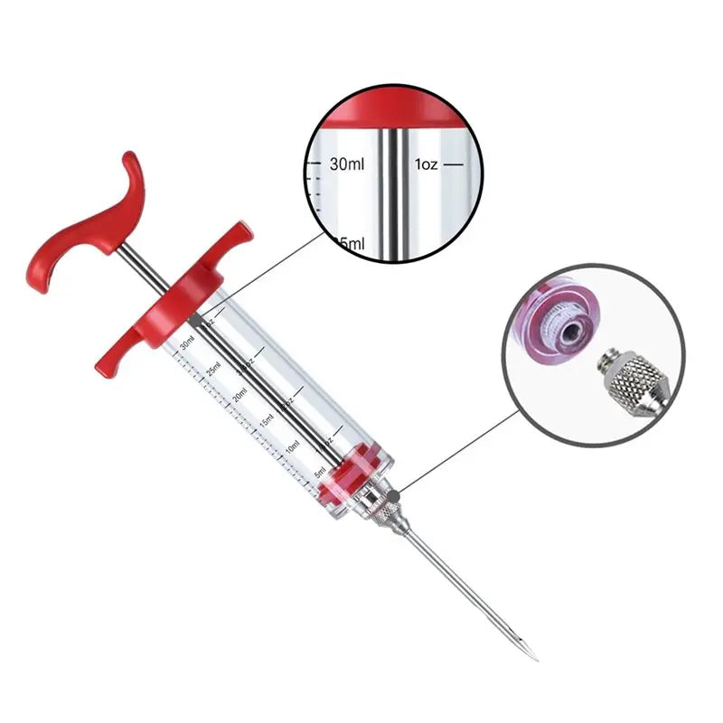 ABWP-Plastic For Smoking For BBQ Grill Turkey Injector Syringe Set, Marinade Injector Kit For Seasoning, Meat Injectors