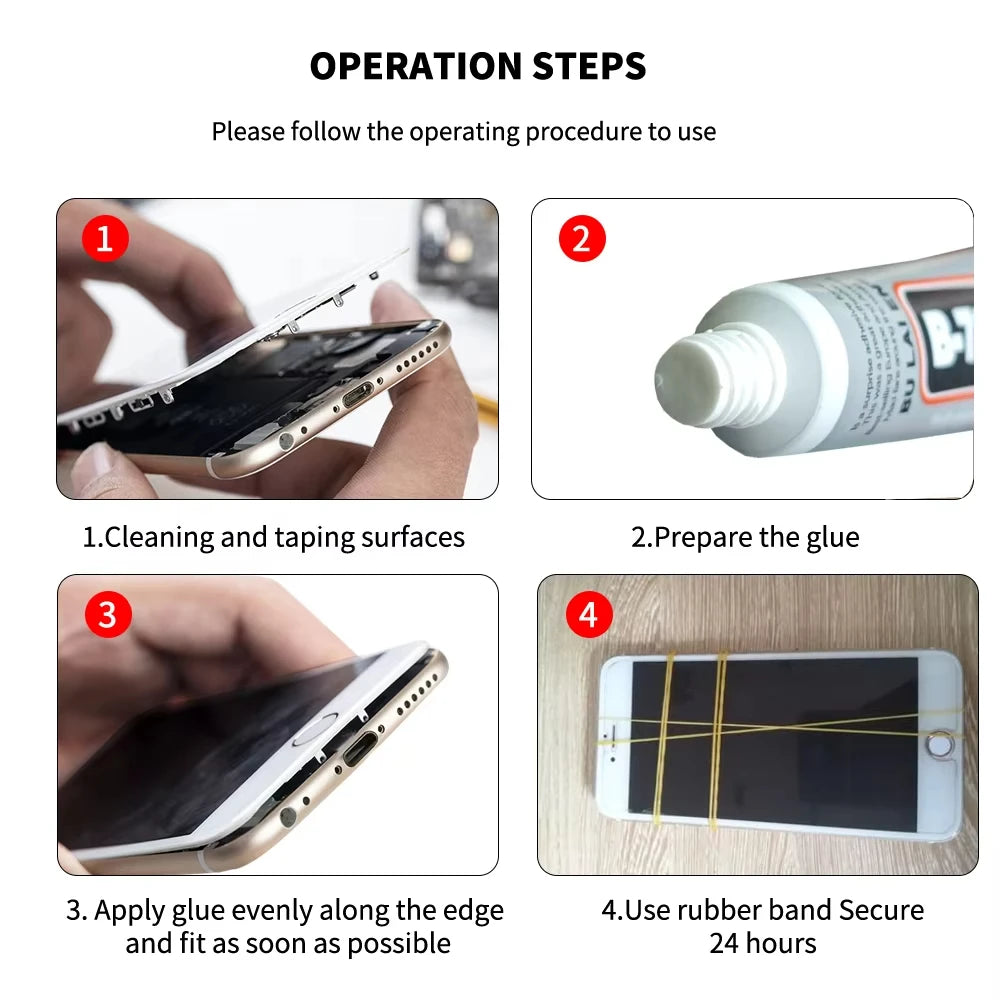 20pcs 3ml B7000 Mobile Phone Touch Screen Super Glue Diamond Jewelry Glass Adhesive for DIY Repair B-7000 Telephone Point