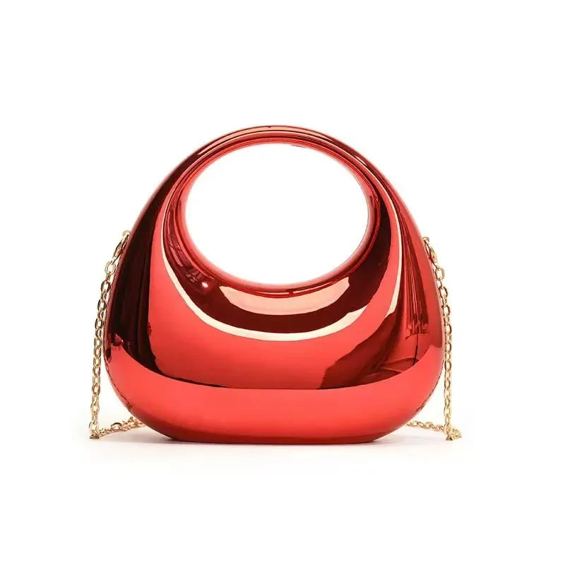 Mini Golden Evening Bag Purses and Handbags Luxury Designer Shoulder Bags Funny Shape Party Wedding Acrylic Shiny Clutch Purse