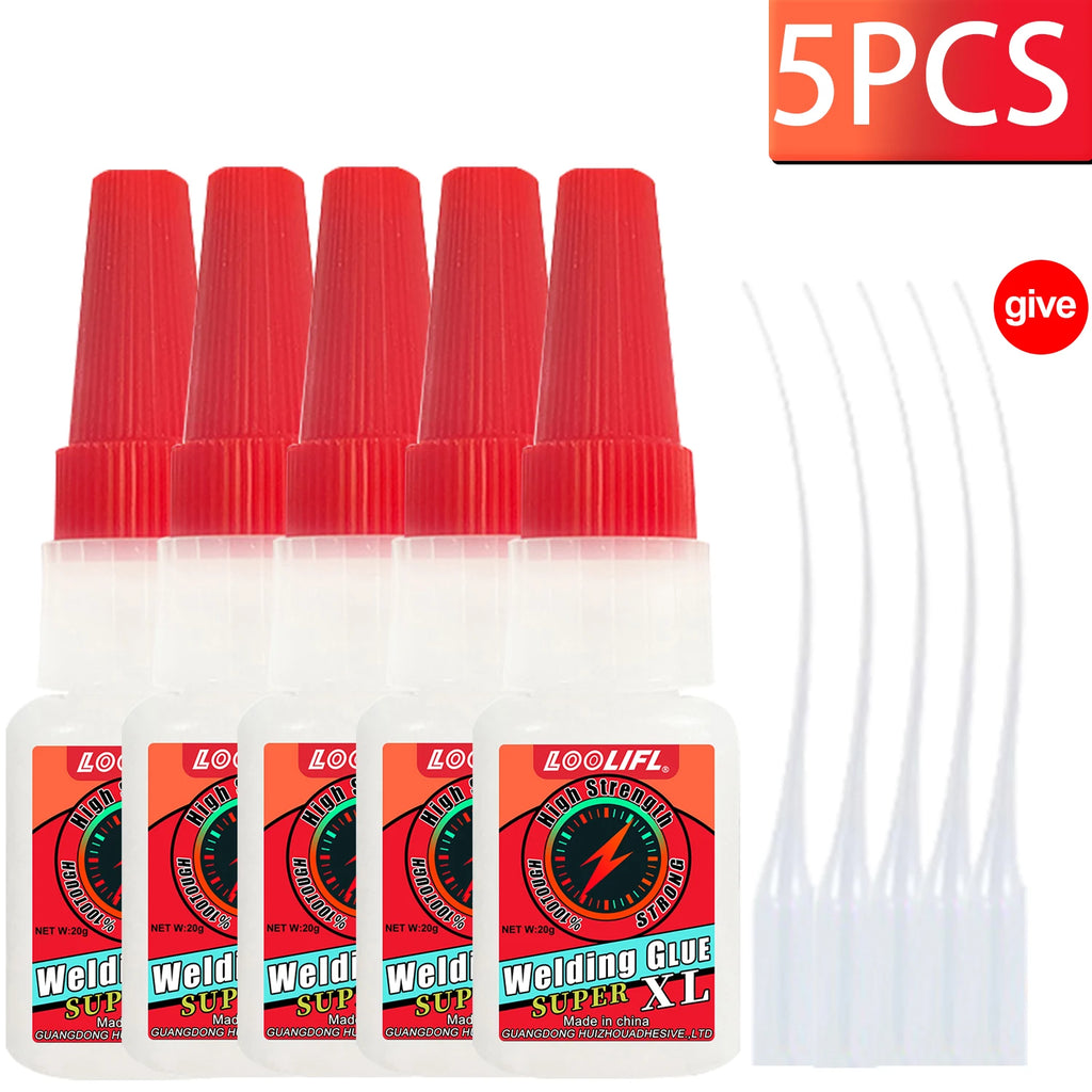 LOOLIFL 50g super glue, professional adhesive, transparent cyanoacrylate glue, quick-drying, tasteless and long-lasting adhesion