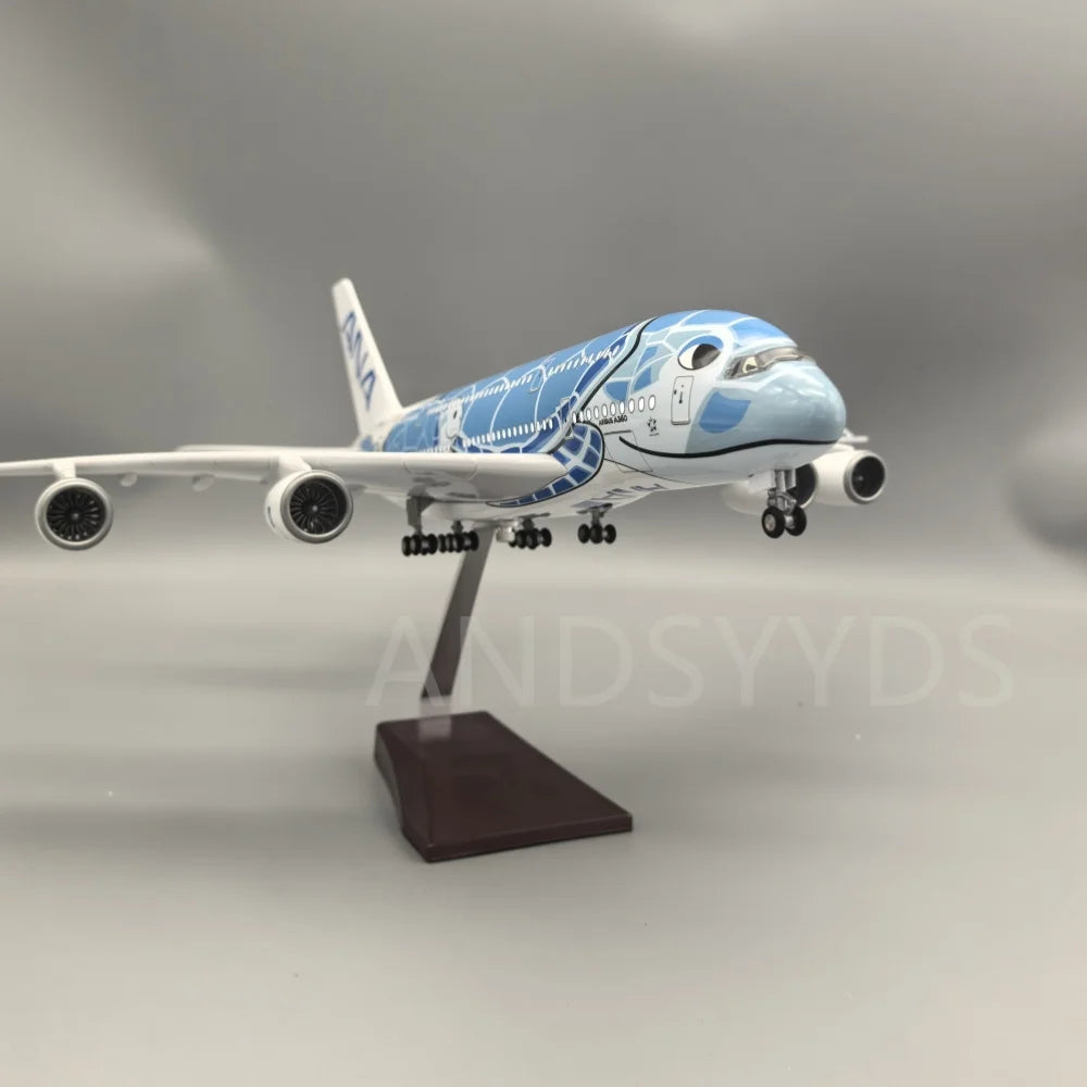 1:160 47CM Japan Air ANA Toys Airbus A380 Model Plane Cartoon Sea Turtle Airlines Diecast Airplane Aircraft for Decoration