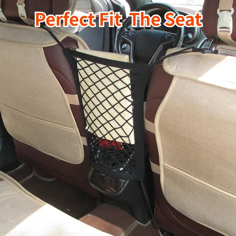 Car Mesh Organizer Between Seat, Pet Dog Kids Barrier, Net Pocket Storage Bag Backseat, Seat Back Storage, Auto Car Accessories