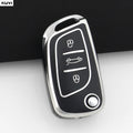 Fashion TPU Car Flip Key Case Cover Shell For Citroen C1 C2 C3 C4 C5 XSARA PICA For Peugeot 306 407 807 For DS DS3 DS4 DS5 DS6