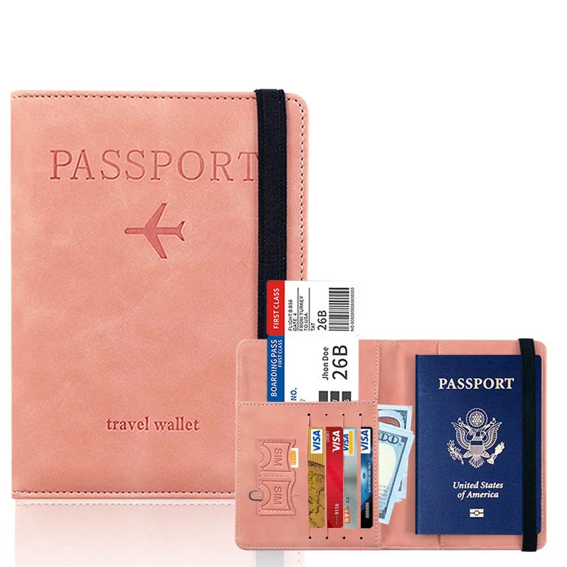 6-color Vintage PU Passport Holder with Multi Slots & Elastic Band, Multi-use Travel Wallet for Passport, Cards & Air Tickets