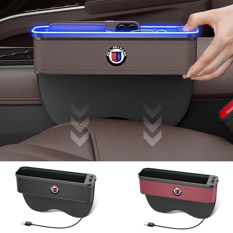 For ALPINA B3 B4 B5 B7 B8 D3 D4 D5 XD3 XD4 XB7 G05 G10 G20 G30 G60 G82 E60 E87 E92 F10 F20 F30 Car Seat Gap Festoon Storage Box