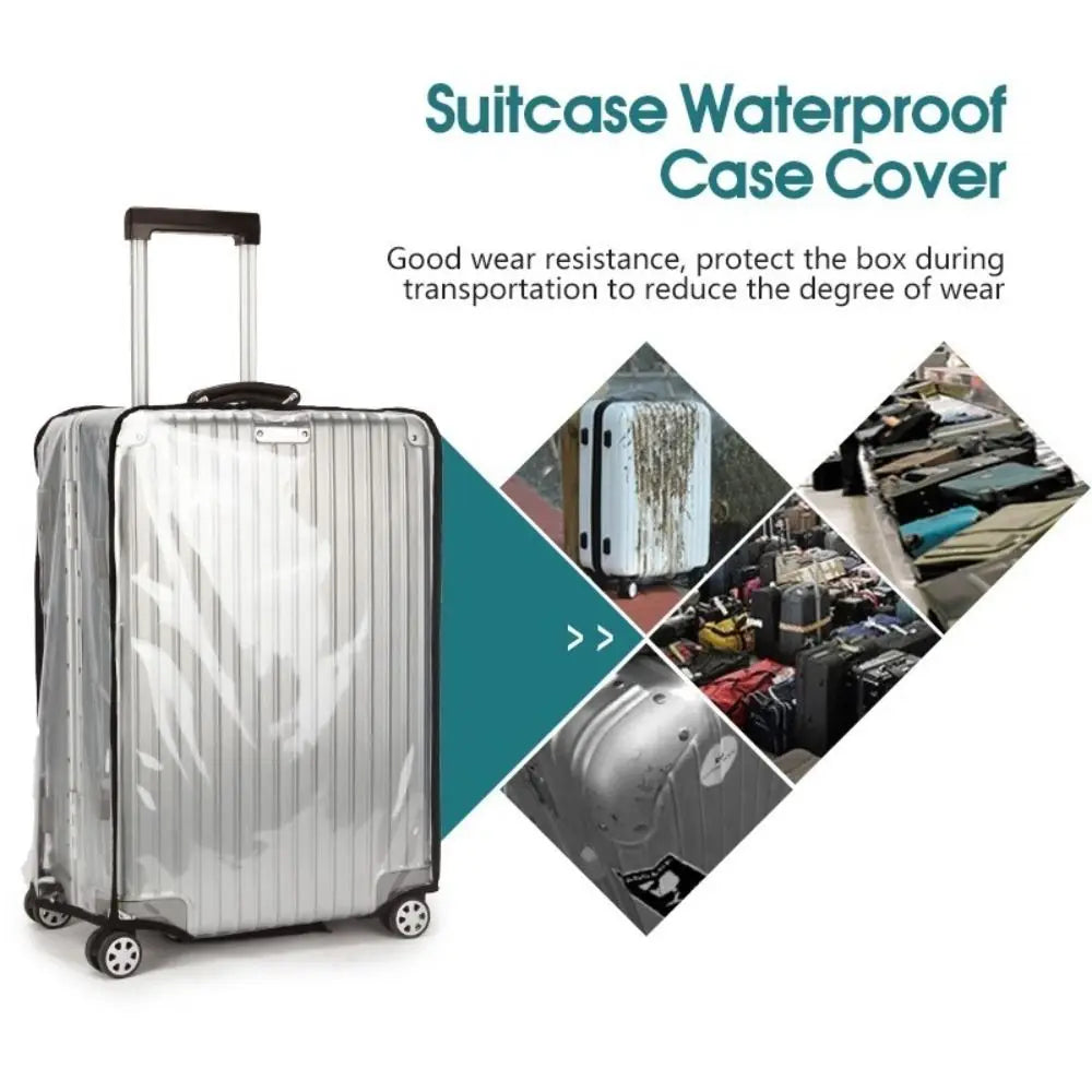 16-28 Inch Travel Luggage Cover PVC Transparent Luggage Protector Cover Waterproof Dustproof Suitcase Protector Cover Luggage