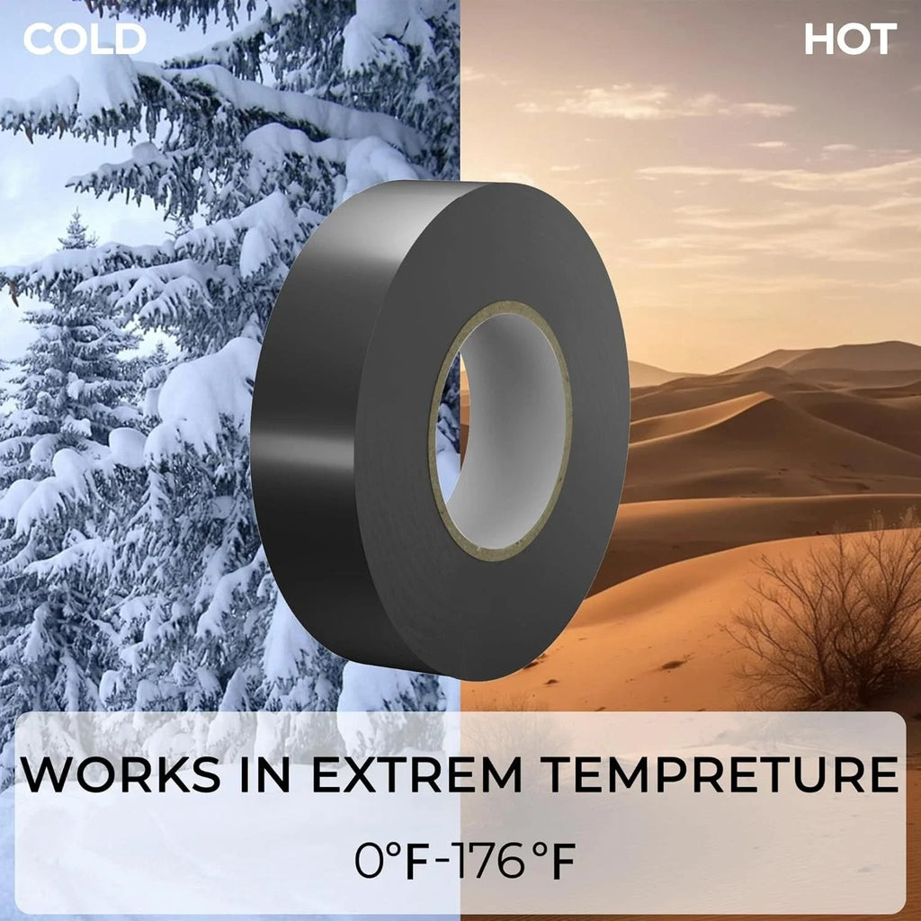 2/5/10pcs Black Electrical Insulating PVC Tape Heat Resistant Self-Adhesive Electric Wire Protection Tape for Electrical Safety