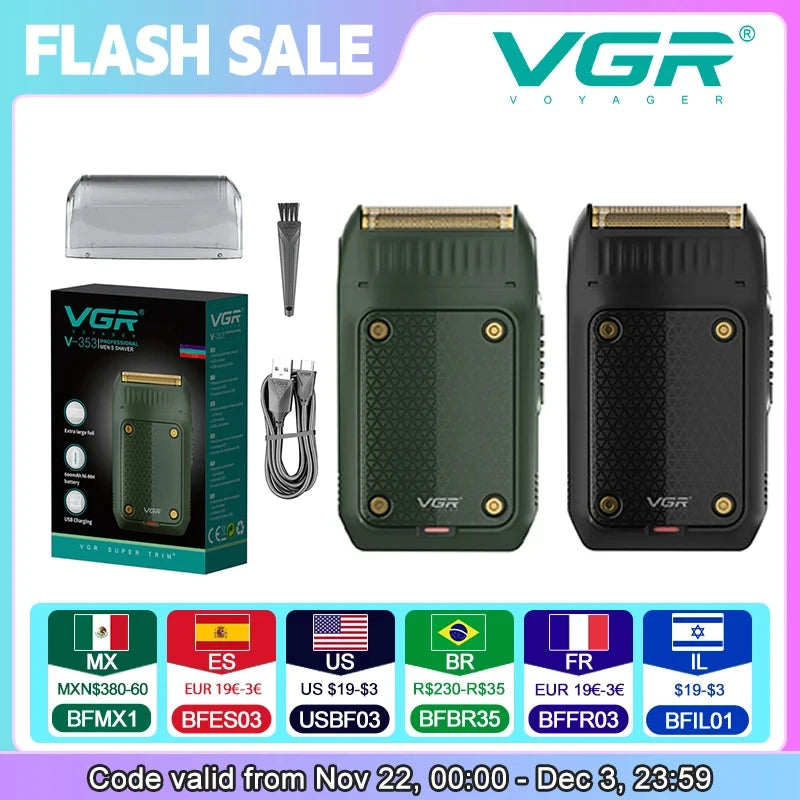 VGR popular men's shaver, convenient mini shaver, home travel electric shaving machine sideburns and hair trimming machine V-353