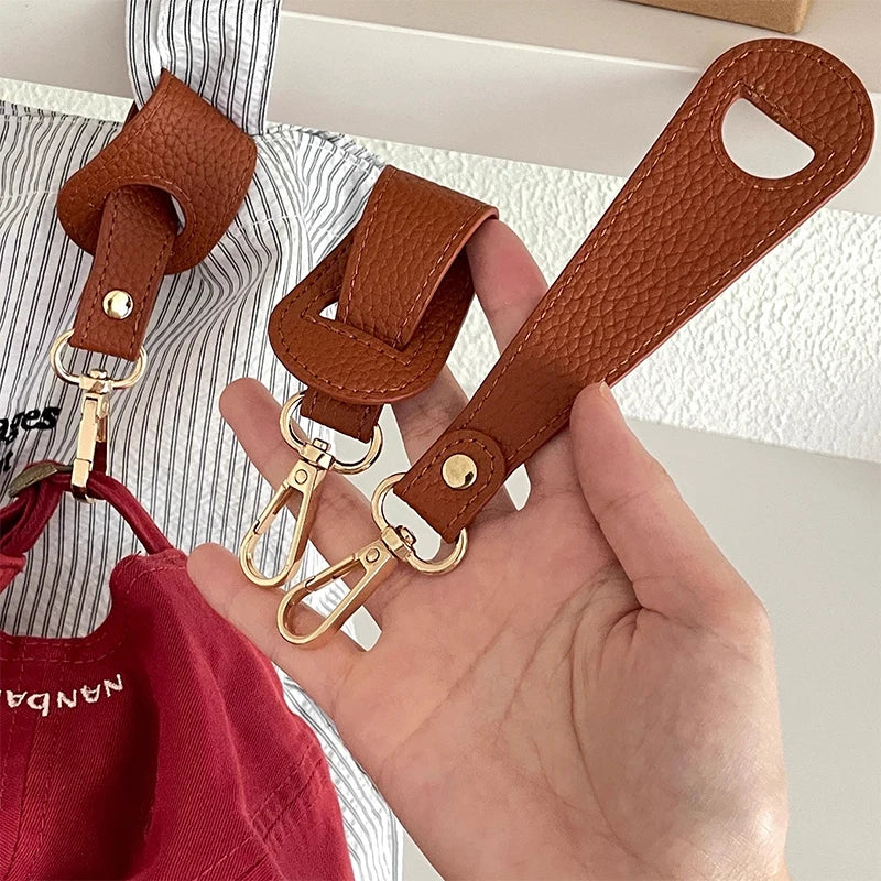 1/5pc Portable Camping Hat Clip Summer Outdoor Travel Leather Baseball Hat Clip Strap Towel Glove Storage Buckle Hands-free Clip