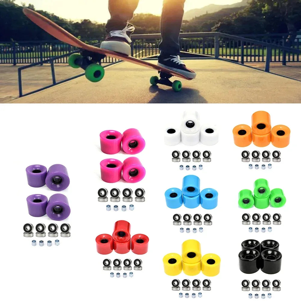 60x45mm 4Pcs Skateboard Wheels 78A PU with ABEC9 Bearings and Spacers Set for Longboards Cruisers and Street Skateboards