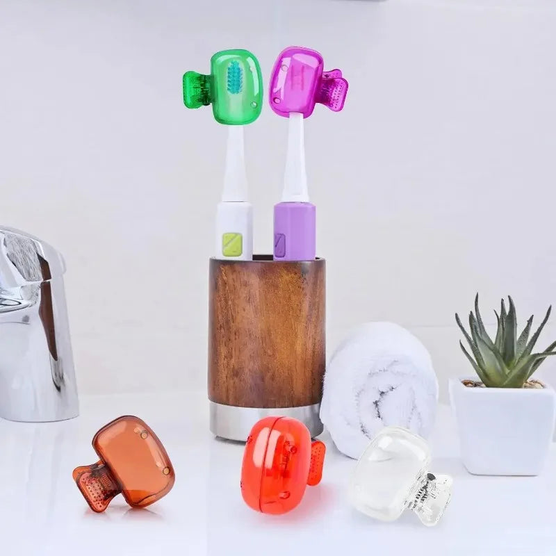 1/2/4/8PCS Travel Toothbrush Head Covers Toothbrush Protector Cap Brush Pod Case Protective Portable Plastic Clip for Household