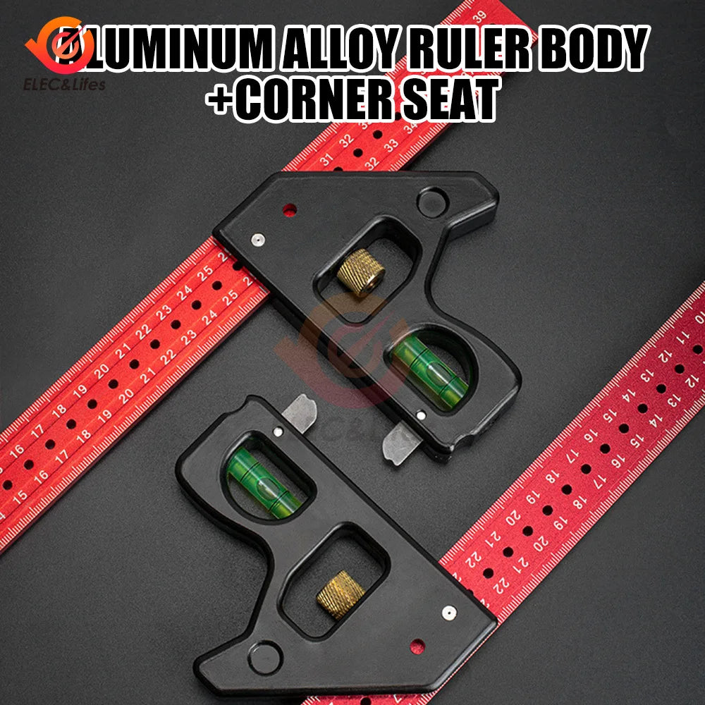 30/40cm Square Right Angle Ruler Woodwork Protractor Engineers Carpenter Straightedge Multi Combination Measuring Tools