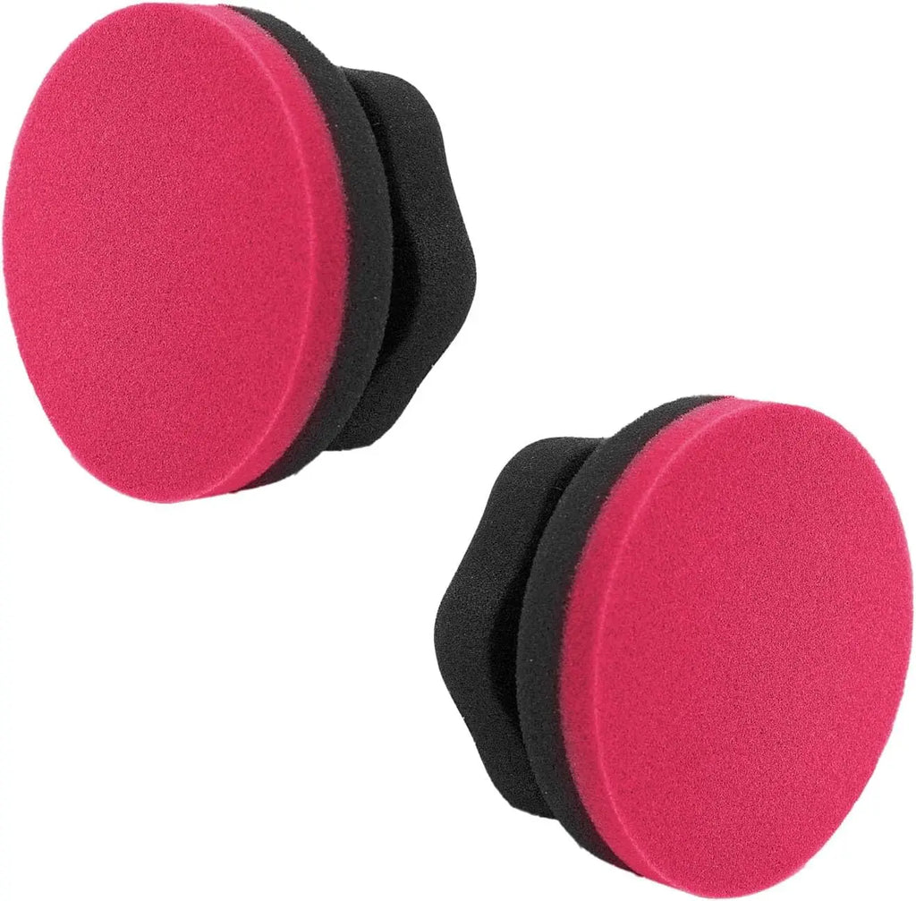 2 Pieces Tire Dressing Applicator Washable 4 Inch Car Detailing Foam Sponge Flat /Wave for No Mess Tire Detailing Supplies
