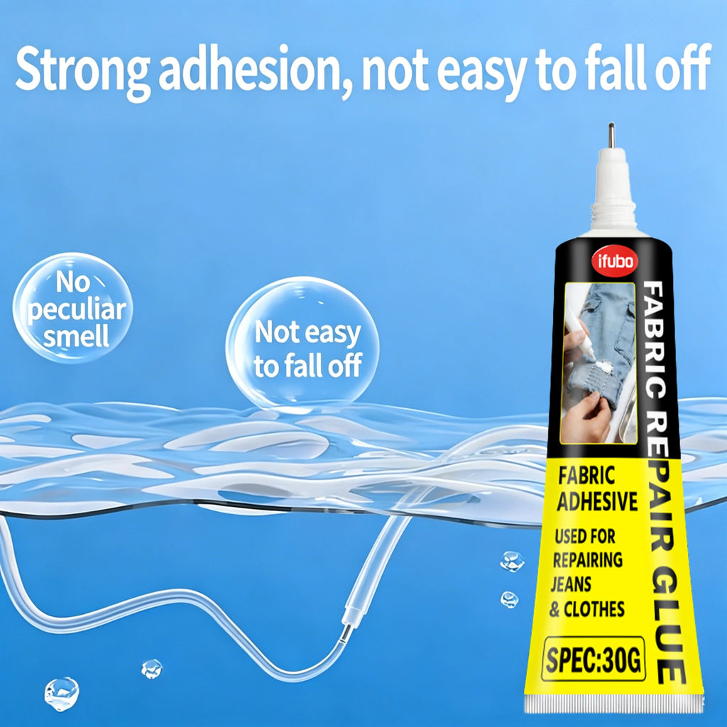 Ifubo Fabric Repair Adhesive 30ml Rhinestone Glue For Clothing Strong Bond Waterproof Washable Clear Glue For Buttons