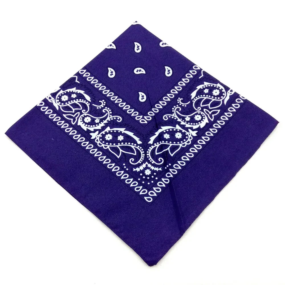 1/2PCS Fashion Hip Hop 100% Cotton Bandana Square Scarf 55cm*55cm Black Red Paisley Headband Printed For Women/Men/Boys/Girls