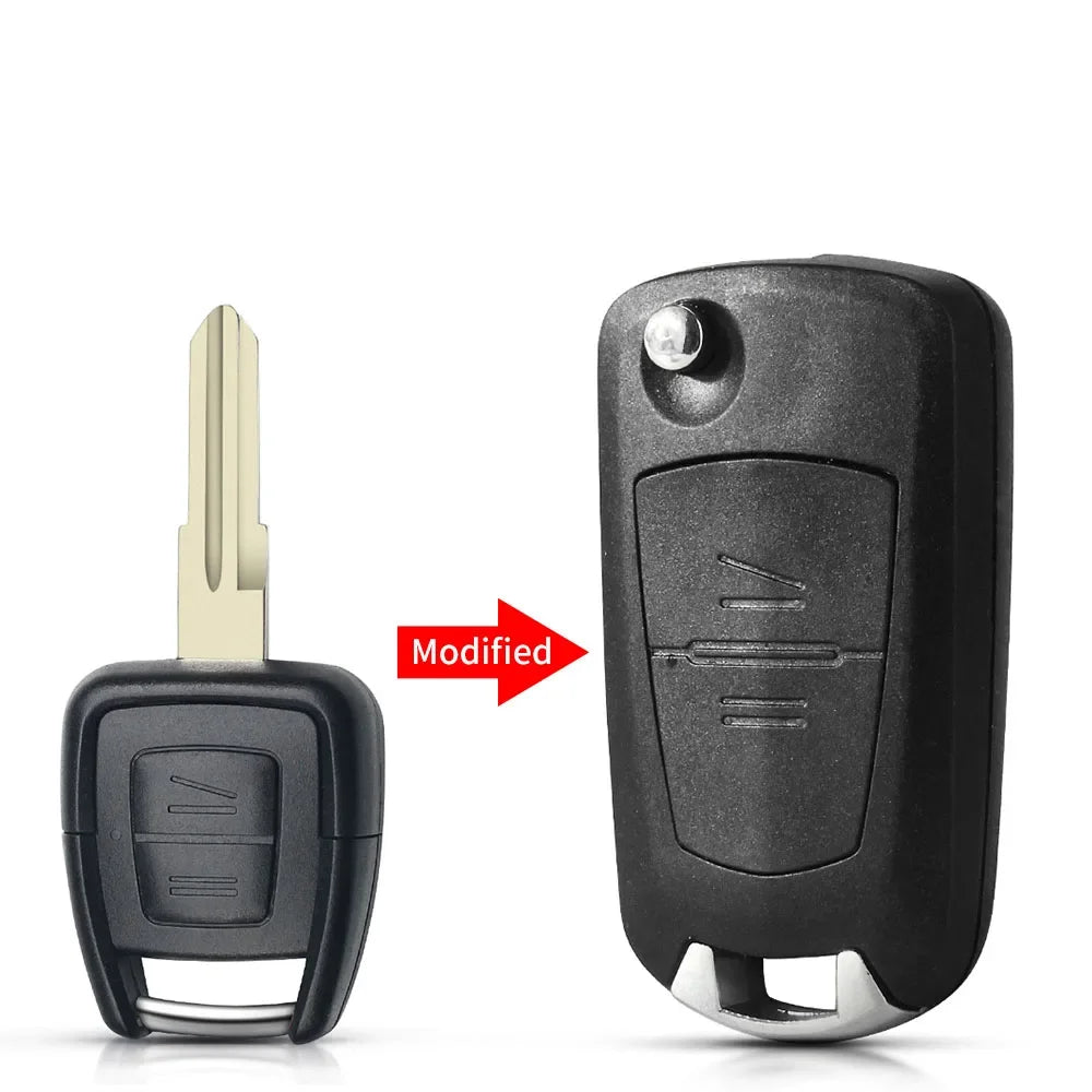 KEYYOU For Vauxhall Opel Astra Vectra Zafira Fob Car Key Shell 2 Button Folding Flip Remote Key Case HU46 Blade