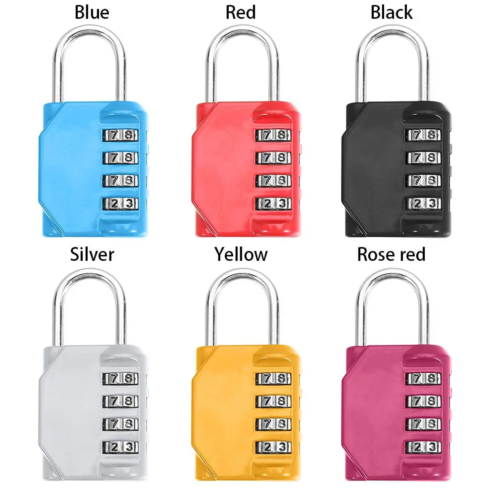 Rust-proof Metal Code Lock Resettable Padlock Travel Accessories 4 Dial Digit Password Lock