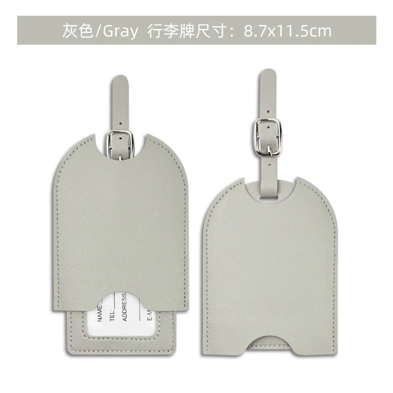 1PC PU Leather Luggage Tag Women Men Fashion Travel Accessories Suitcase Tags Name ID Address Lable Bag Tags for Luggage