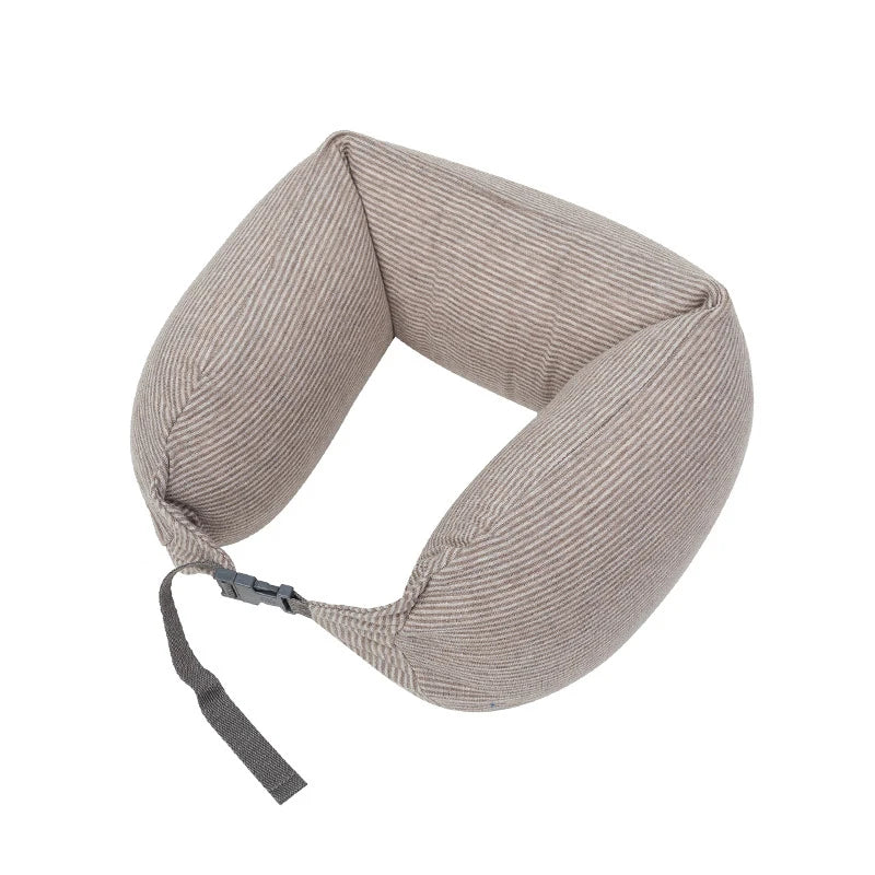 Neck Pillow Neck Support Breathable Stuffable U-shaped Pillow With Hidden Zipper Adjustable Drawstring Neck Pillow For Travel