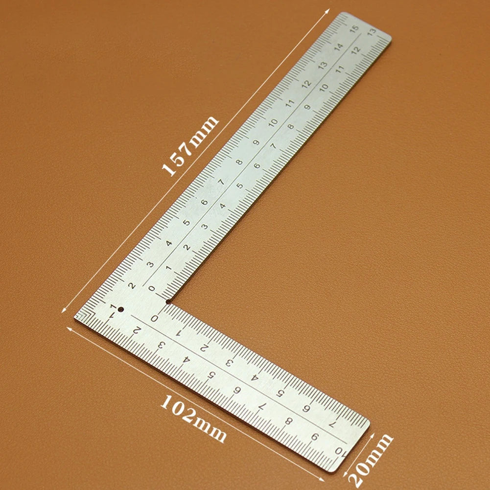 90 Degree Angle Ruler Stainless Steel L Shape Ruler Measuring Tool Metal Straight Woodworking Ruler Tools Right Angle Ruler