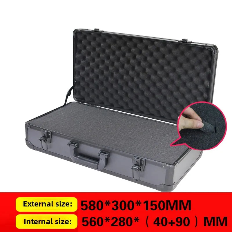 Portable Aluminum Frame Tool Case Instrument Equipment Safety Organizer Box Multifunctional Storage Box Shockproof Tool Case