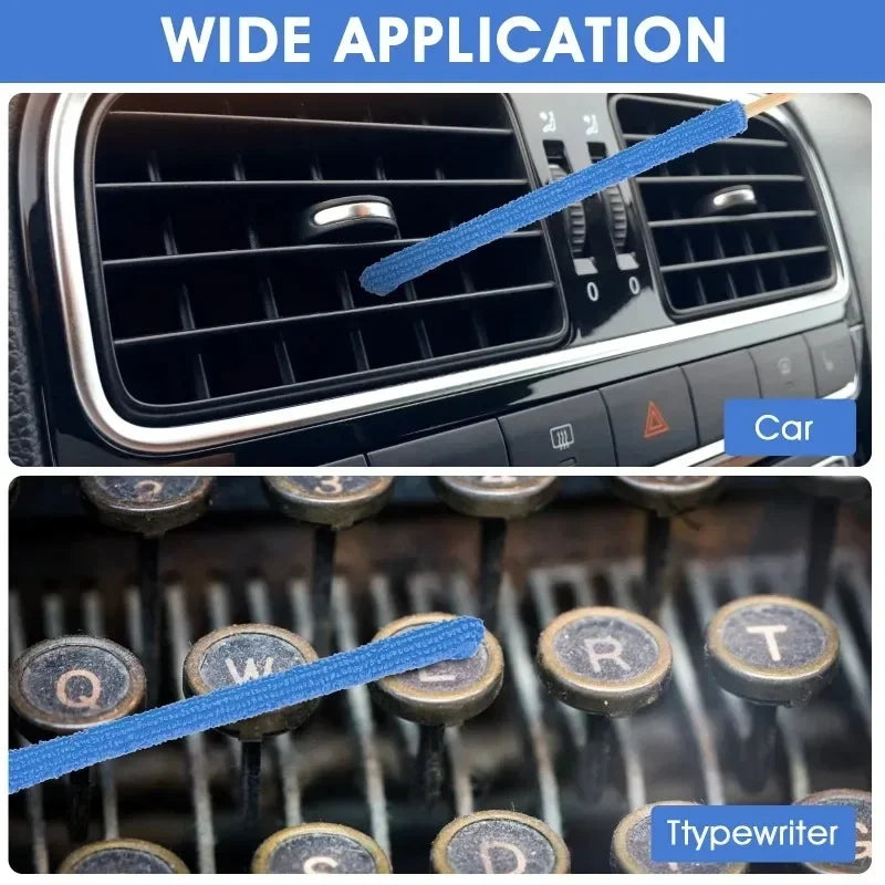 Microfiber Car Detail Cleaning Brush Long Handle Air Conditioner Blind Narrow Dust Collector Stick Auto Wash Cloth Brushes Tools