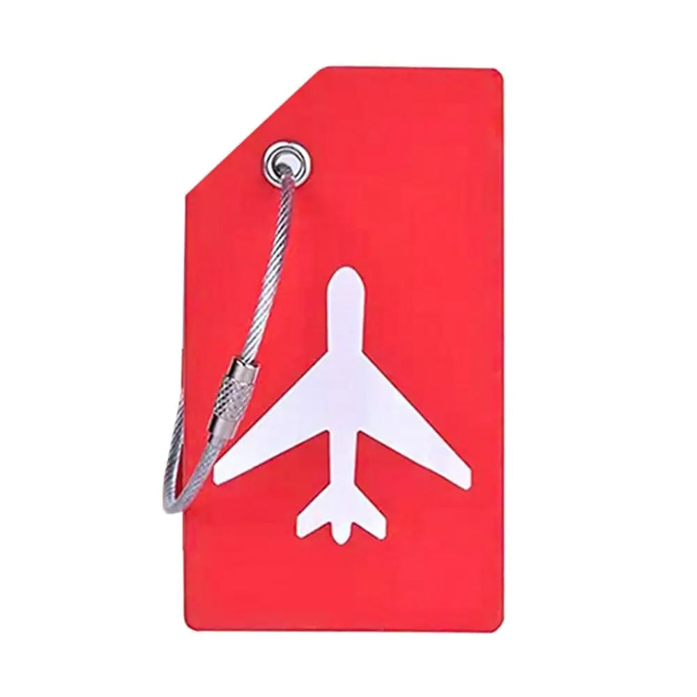 Aluminium Travel Luggage Tags Reusable Suitcase Baggage Labels Holiday Suitcase Labels Travel Bag ID Plane Identifier With Ropes