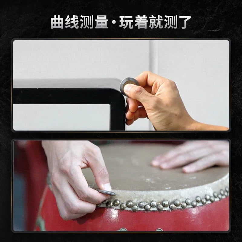 EDC Titanium Alloy Brass Ring Disc Ruler Measurement Drawing Ruler Math Outdoor Portable Decompression Ring