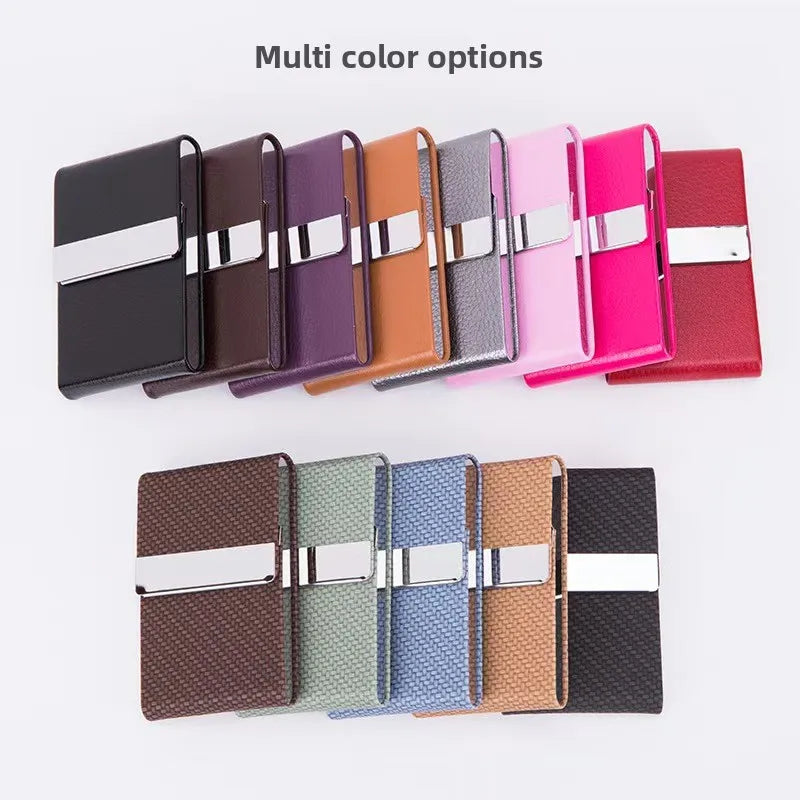 Slim 7 Slot Cigarette Case for Women I Automatic Pop-Up Mini Leather Holder l Shockproof Metal Core & Pastel Colors Gift Box