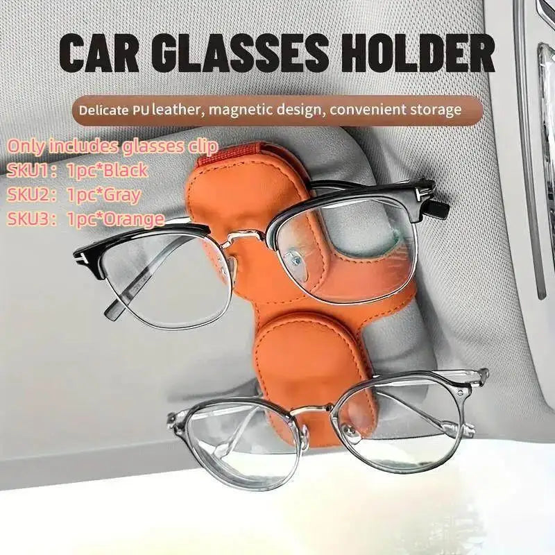 Multifunctional Car Sunglasses Holder Double Clip Bill Card Storage Box - Easy Access Vehicle Glasses Organizer