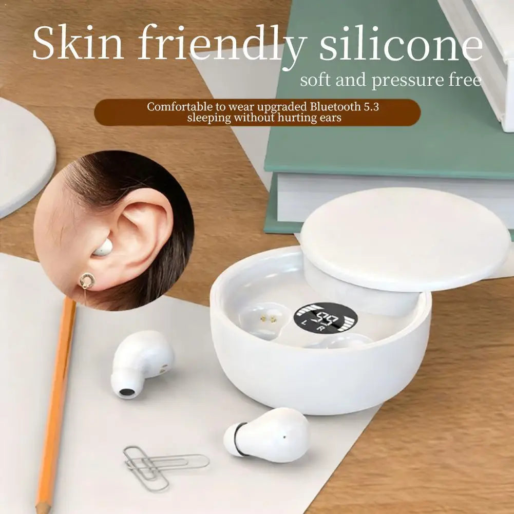 2025 New Mini Invisible Bluetooth 5.4 Headphones Noise Cancelling Earbuds For Sleeping Sleepers Wireless Earphones For Work