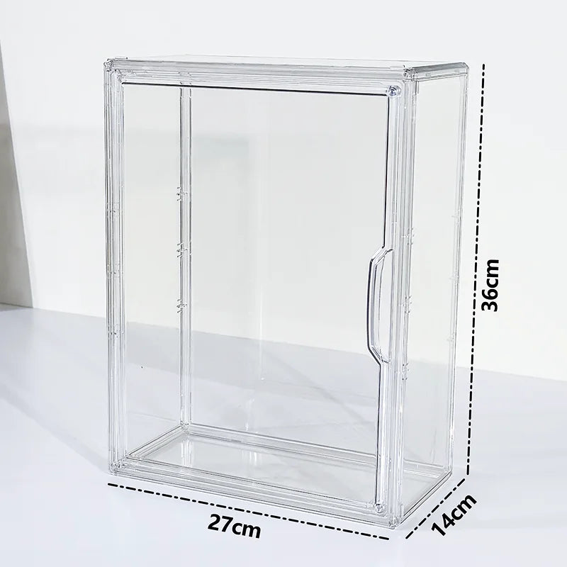 Acrylic Figures Desktop Storage Box Organizer Doll Storage Display Clear Plastic Dustproof Large Capacity Figure Display Cabinet