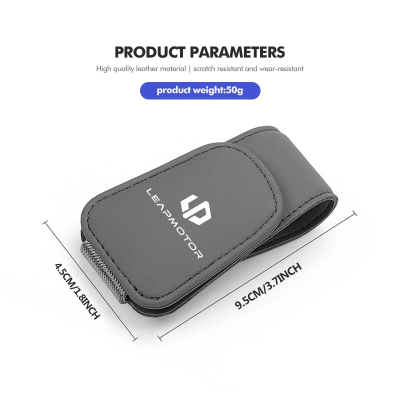 Car Sun Visor Eyeglass Hanger Leather Storage Holder Clip For Leapmotor Reev 2021 2022 2023 2023 LP Leap T03 S01 C11 C01