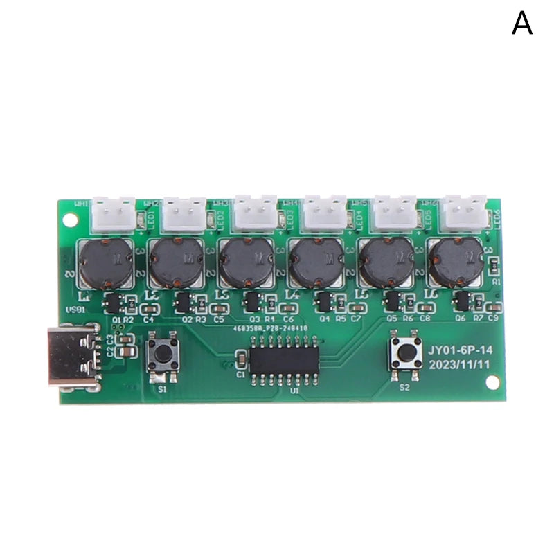 1Set Humidifier Module DIY Kit Nebulizing Control Board Ultrasonic Nebulizer Mist Driver Circuit Board Type-C Interface 6 Nozzle