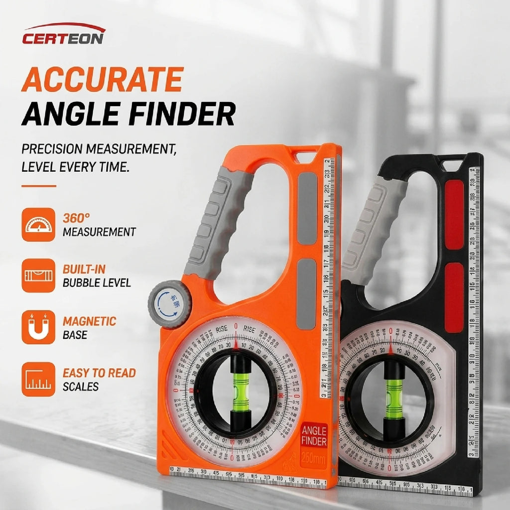 MS130 Angle & Slope Measuring Instrument Digital Angle Finder Magnetic Protractor for Industrial Pipe Alignment
