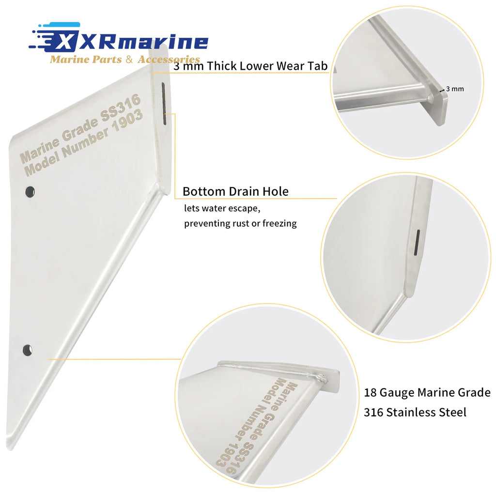 27341 Skeg Guard with Drain Compatible W/ Mercury Mariner Johnson Evinrude OMC 2-Stroke 4-Stroke 40HP 50HP 60HP 1903