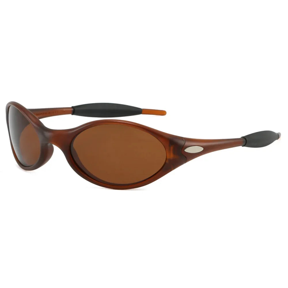 Y2K polarized sunglasses, European and American style, unisex, TR vintage oval frame, outdoor driving, cycling, hiking glasses