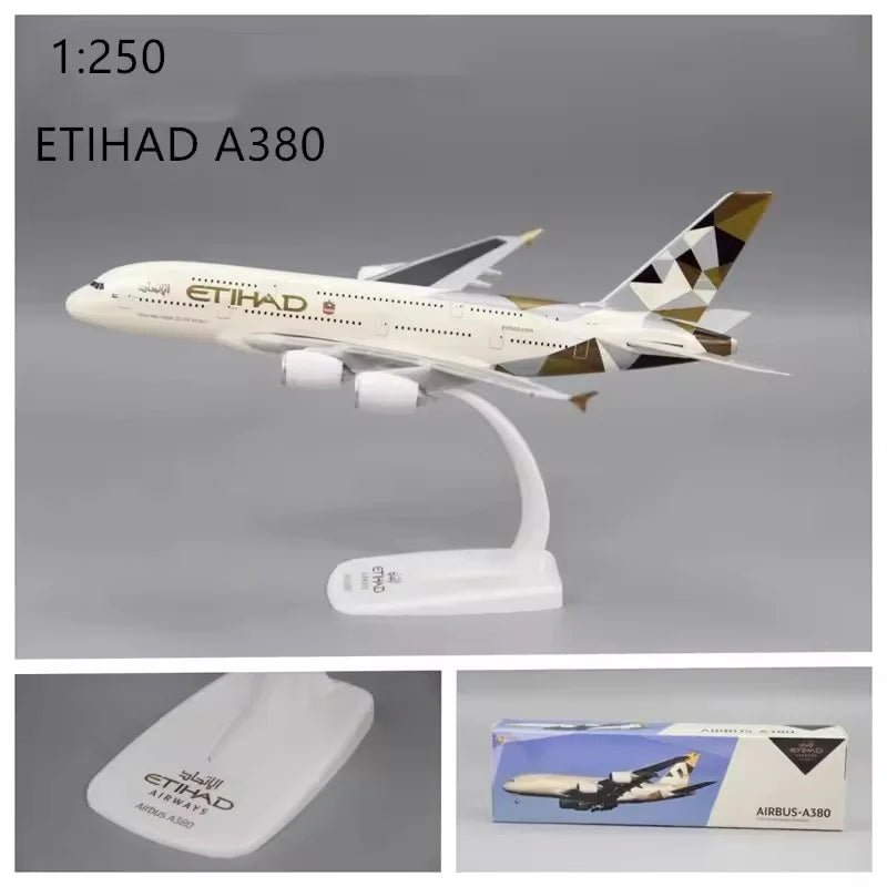 1:250 Model Singapore A380/Emirates Wildlife/Miracle/UAE Museum/Qantas/Aircraft Assembly Plane Airplanes Collection Display