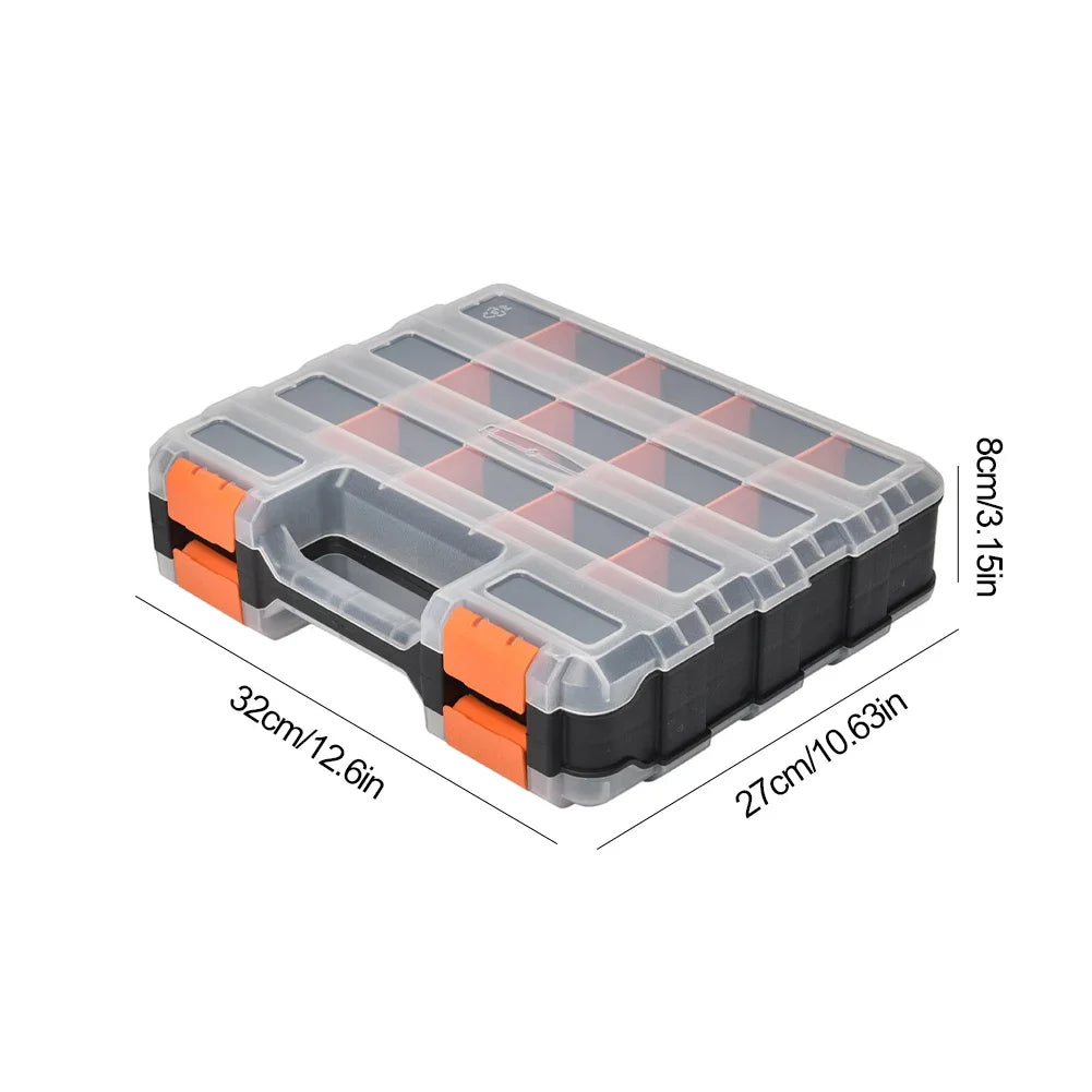 Double Side Tools Box Organizer Tool Storage Box Multifunctional Portable Tool Box Toolbox Container for Screws Nuts Small Parts