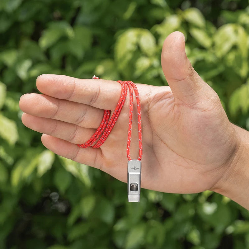 Boundless Voyage Titanium Whistle 120dB Emergency Survival Safety Gear Camping Loud Signal Whistle with Lanyard