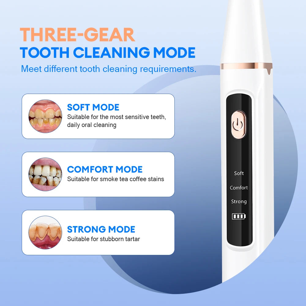 Ultrasonic Dental Scaler Scaler Tooth Cleaner Dental Stone Removal Electric Sonic Plaque Remover for Teeth Stain Tartar