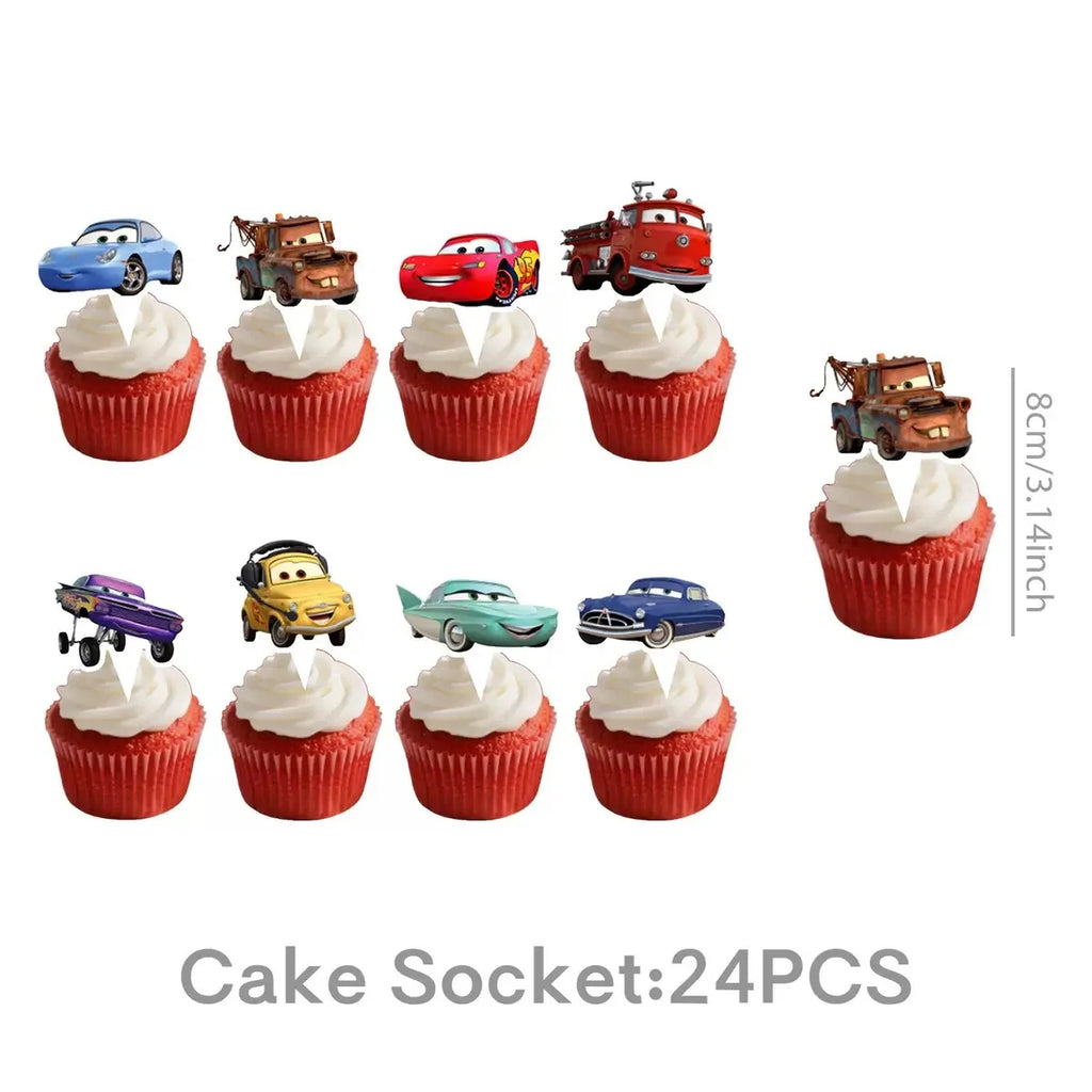 Race Car Party Favor Braclet Stamp Keychain Popcorn Box Party Decoration Cupcake Dessert Tower Kids Birthday Celebrations Favor