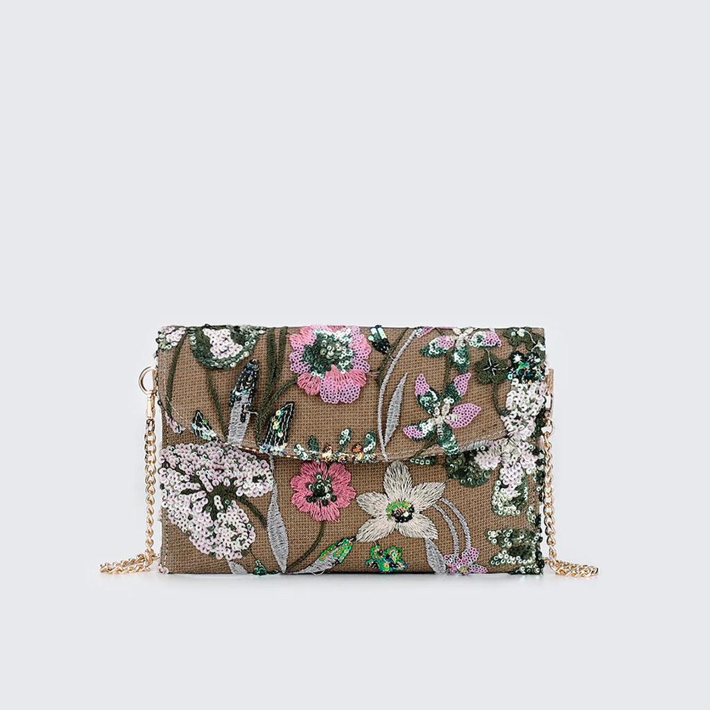 XMESSUN New Sequined Embroidery Envelope Clutch Bags for Women,Fashion Design Europe and America Casual Shoulder Bag Pouch Bag