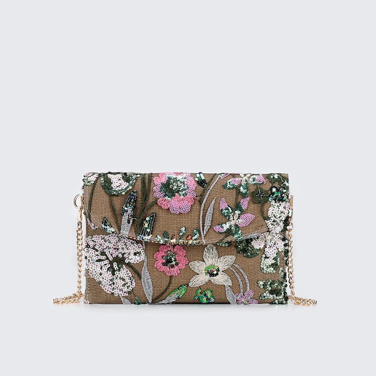 XMESSUN New Sequined Embroidery Envelope Clutch Bags for Women,Fashion Design Europe and America Casual Shoulder Bag Pouch Bag