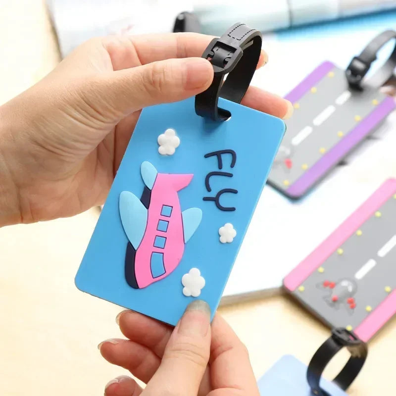 Cartoon Fruit Style Pattern Information Anti-Lost Suitcase Name Id Tags  Silicone Luggage Tag Travel Case Identification Label