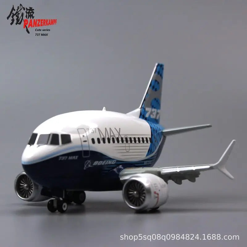 Panzerkampf Boeing 737 Max Diecast Alloy Airplane Model 70104PA Original Factory Livery Cute Series For Collectors Display