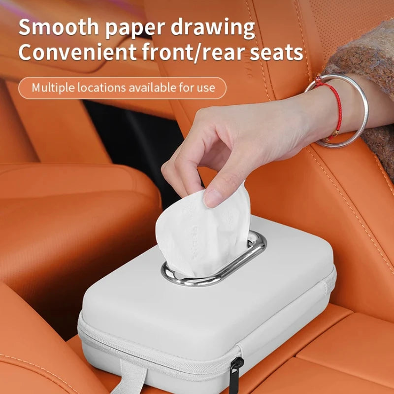 Car Mounted Armrest Box High-end Storage Decoration Sanitary Paper Box Seat Back Car Mounted Tissue Car Sun Visor Tissue Box