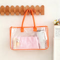Clear Beach Bag for Women Waterproof PVC Tote Large Capacity See-Through Travel Bag for Pool Gym Essentials Beach Towel Storage