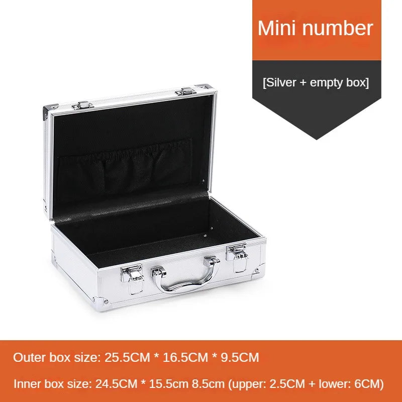 Portable Suitcase Aluminum Toolbox With Lock Electric Tool Box With Sponge Sturdy Hard Case Flight Case Household Storage Box