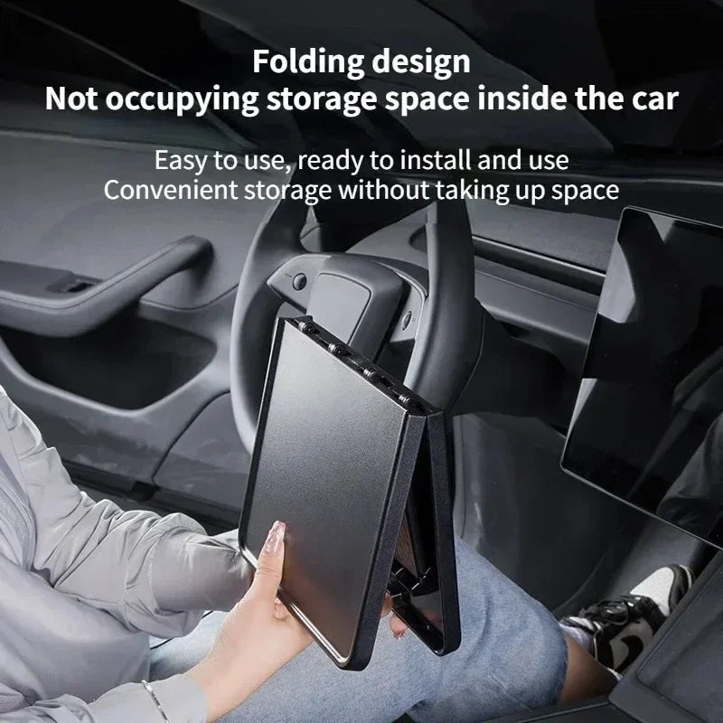 For Tesla Model 3/Y/YL Juniper Highland 2019-2026 Car Steering Wheel Laptop Tray Food Desk Portable Office Table Car Accessories